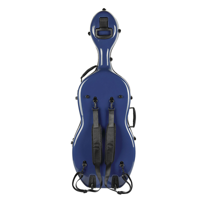 Estuche rígido durable del mismo tamaño del violoncelo de la fibra de vidrio con color azul de las ruedas