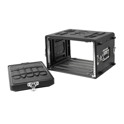 Caja de viaje negra PE 15&quot; del soporte de estante del vuelo 6U profundidad para el amplificador audio