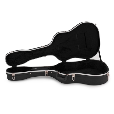ABS del mismo tamaño negro del estuche rígido de la guitarra acústica con las correas de hombro rellenadas