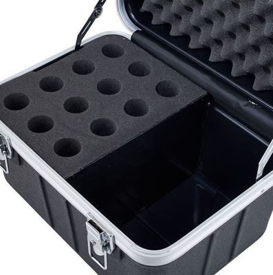 Prenda impermeable portátil atada con alambre ABS del MIC 12 de la caja del estante del vuelo del micrófono