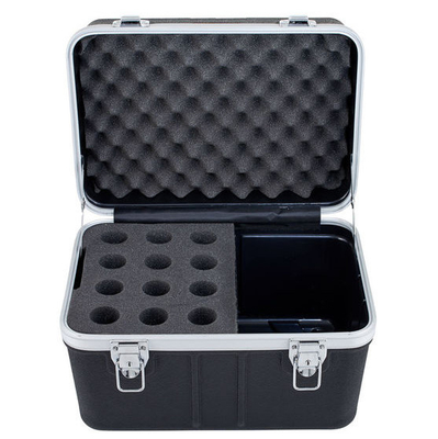 Prenda impermeable portátil atada con alambre ABS del MIC 12 de la caja del estante del vuelo del micrófono