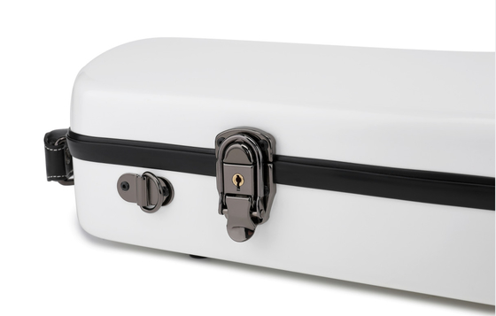 La 4/4 caja blanca exterior del mismo tamaño 2 Chrome triple del violín de la fibra de vidrio plateó los cierres