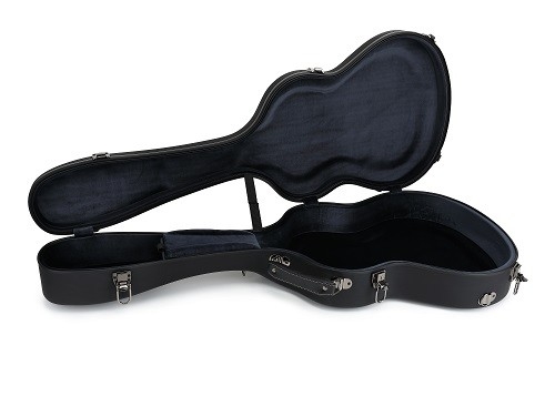 Estuche rígido del PVC Matte Black Leather Fiberglass Guitar con las correas de la mochila