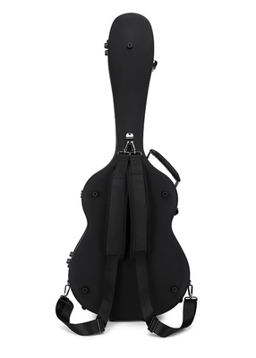 Estuche rígido del PVC Matte Black Leather Fiberglass Guitar con las correas de la mochila