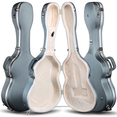 El empuje T de la espuma de la prenda impermeable del estuche rígido de la guitarra acústica del ABS formó la superficie cóncava