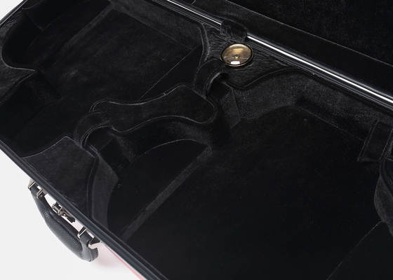Caja durable del violín del doble de la fibra de vidrio en rojo con las ruedas