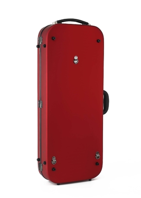 Caja durable del violín del doble de la fibra de vidrio en rojo con las ruedas