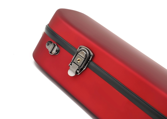 Caja durable del violín del doble de la fibra de vidrio en rojo con las ruedas